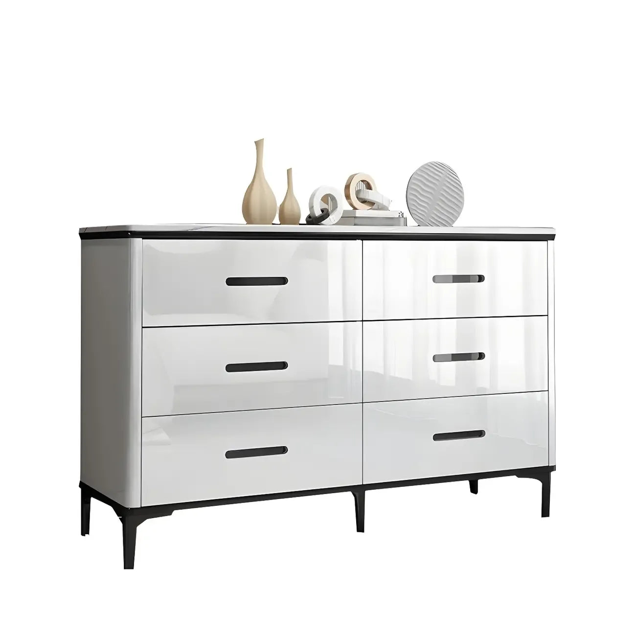 Commode horizontale élégante en bois blanc