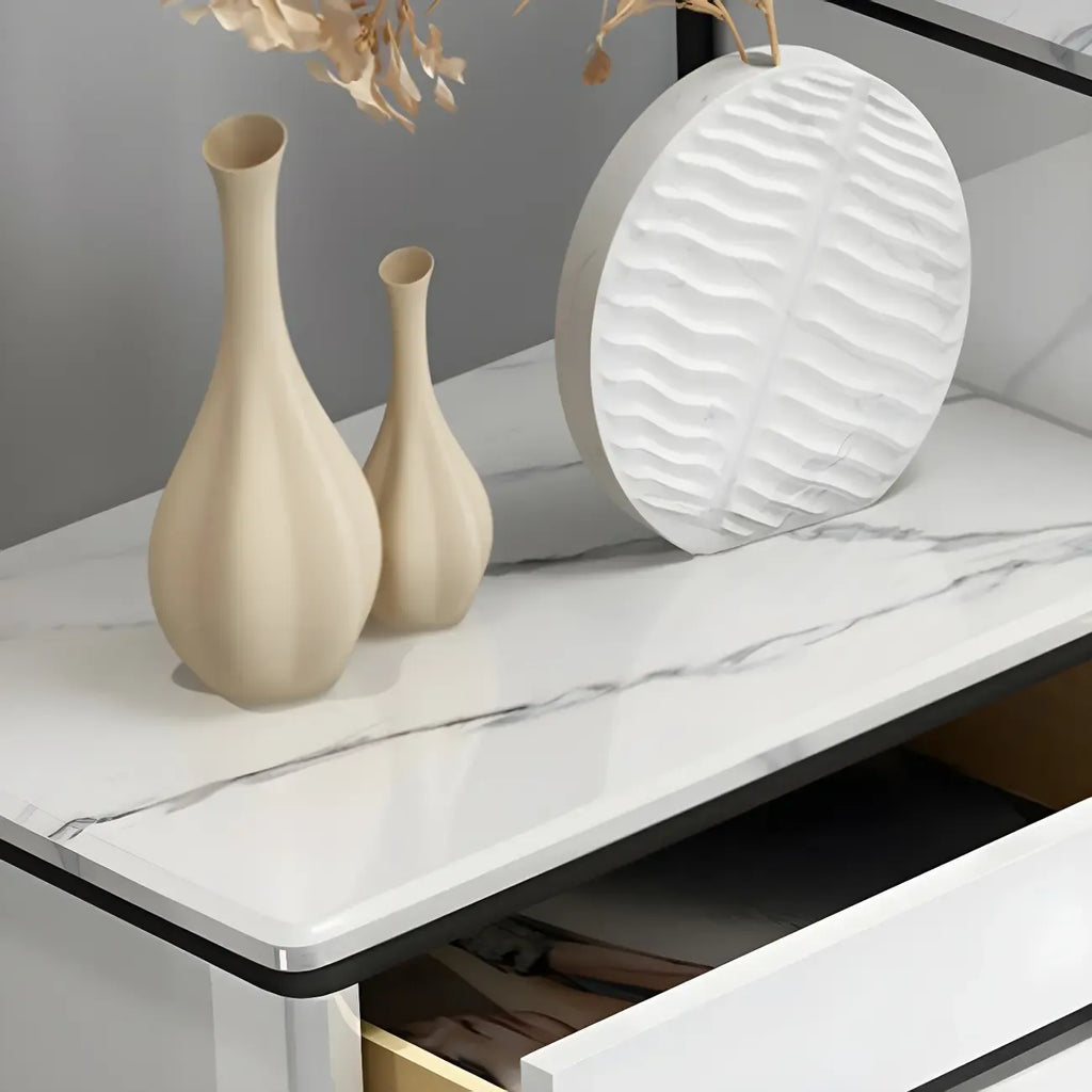 Commode horizontale élégante en bois blanc