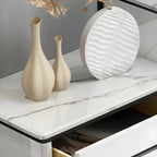 Commode horizontale élégante en bois blanc