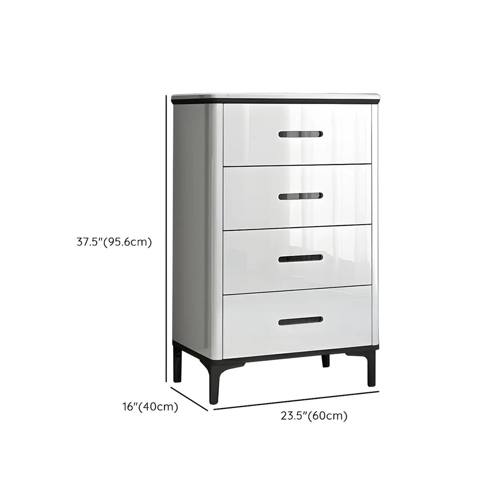 Commode horizontale élégante en bois blanc