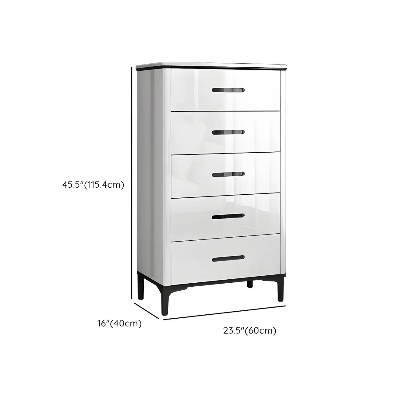 Commode horizontale élégante en bois blanc