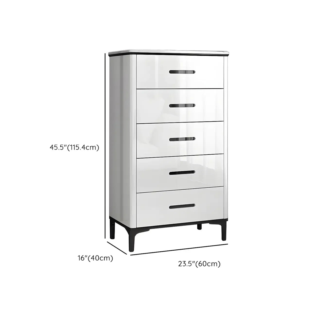 Commode horizontale élégante en bois blanc