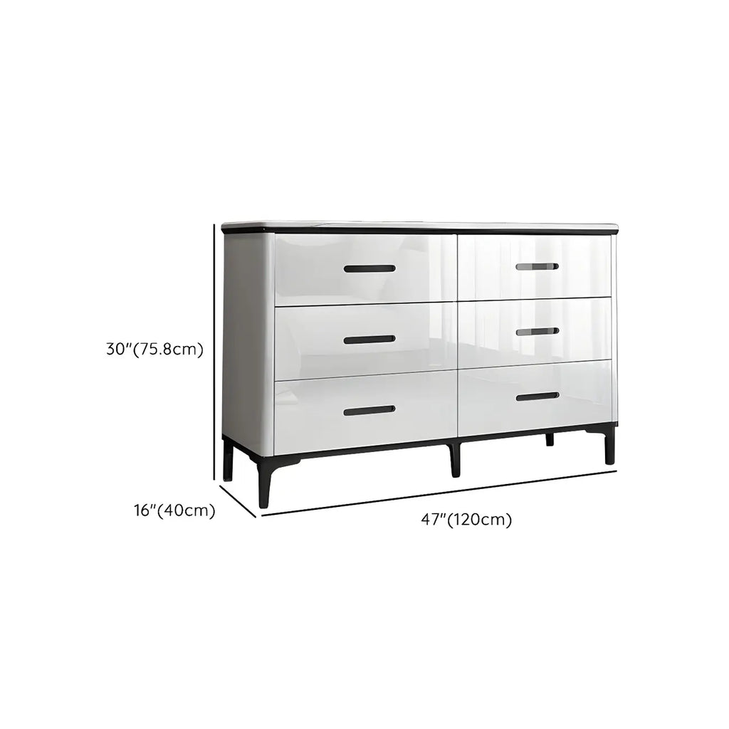 Commode horizontale élégante en bois blanc