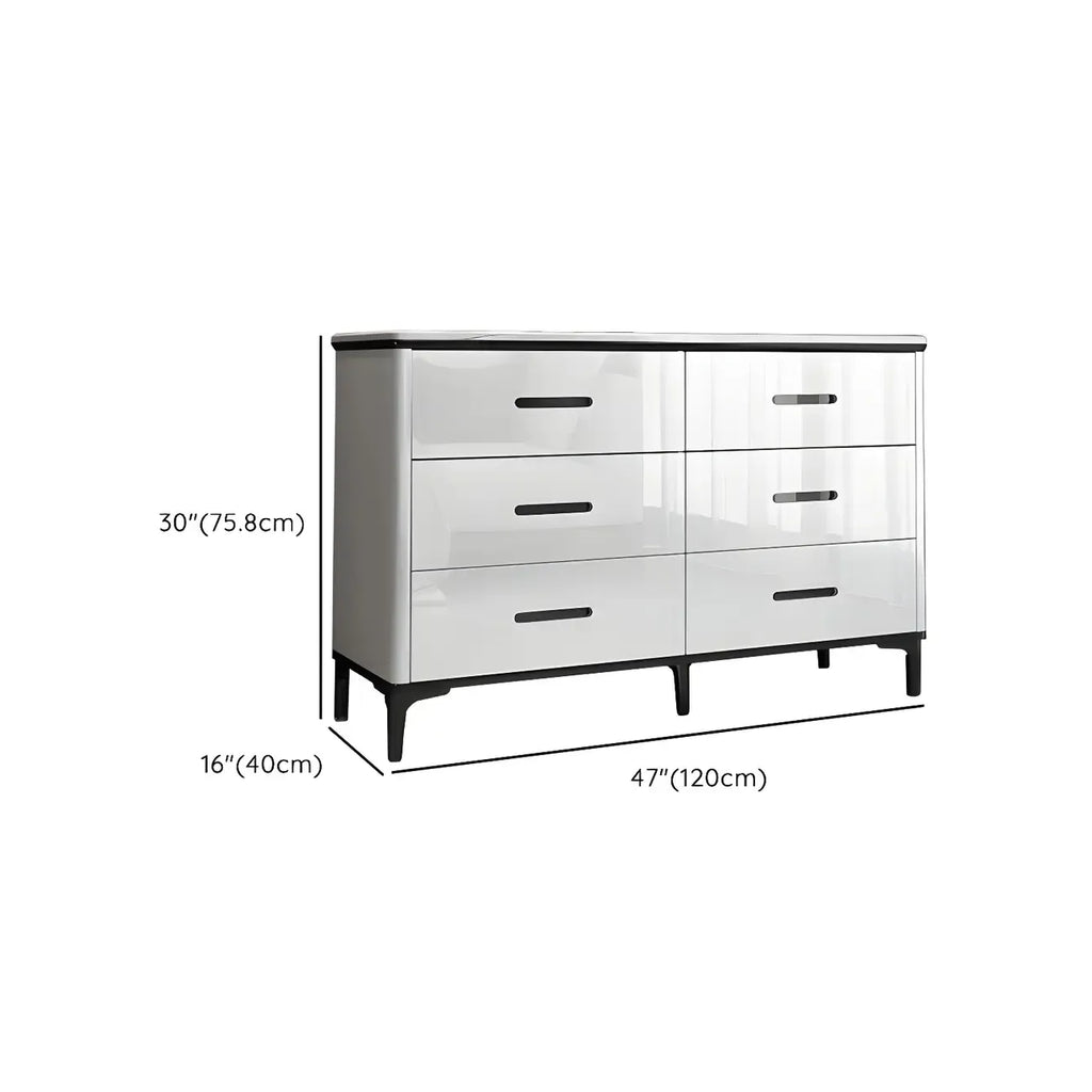 Commode horizontale élégante en bois blanc