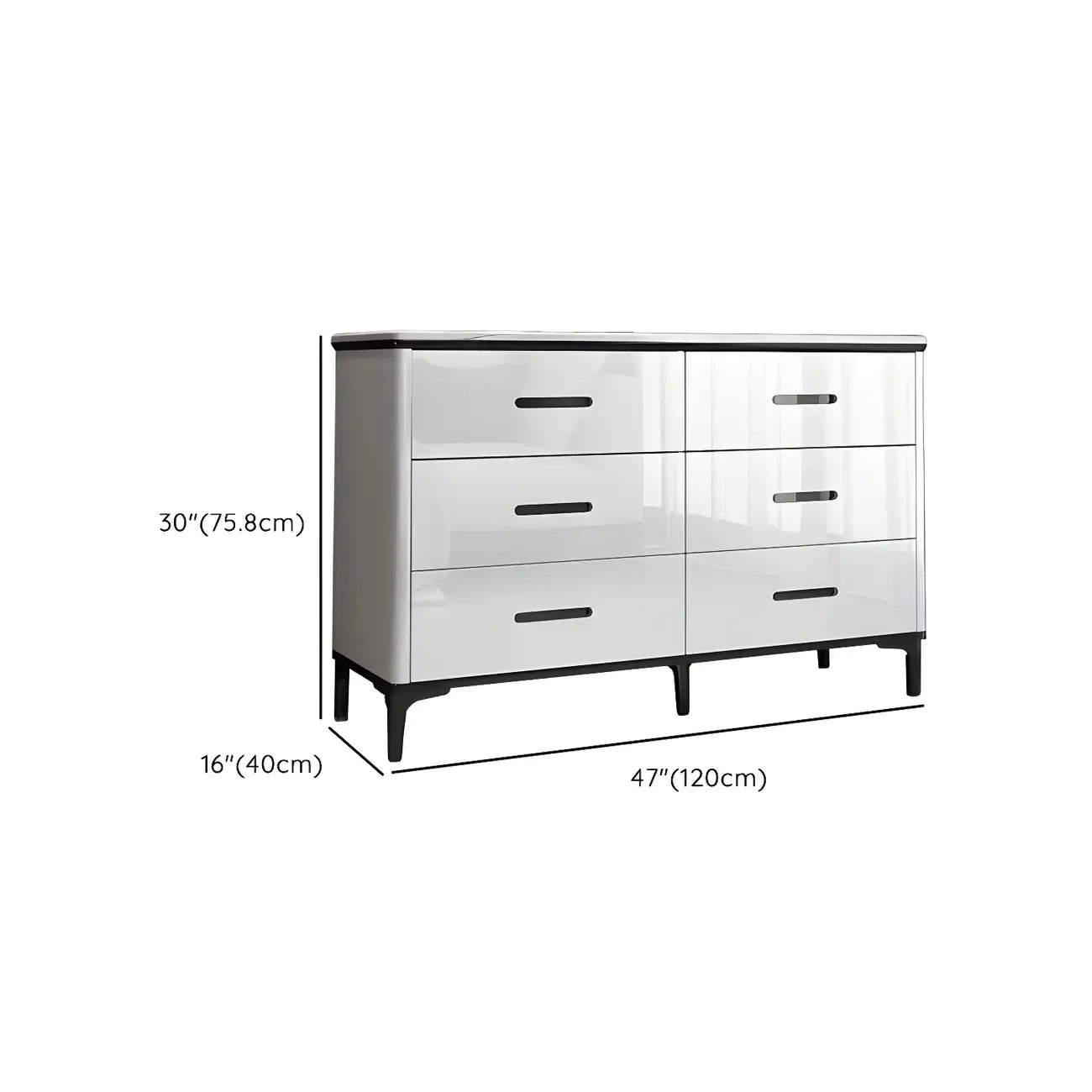 Commode horizontale élégante en bois blanc