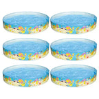 Intex Beach Days Snapset Instant Round Kids Childrens Swimming Pool Allows for 9.5' of Water, Holds 119 Gallon Capacity/450 Liters (6 Pack)