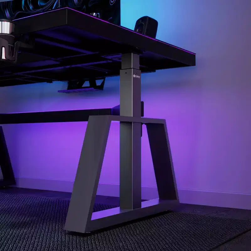 EUREKA ERGONOMIC GTG-L60 Pro, bureau de jeu assis-debout avec plateau en verre 60x23