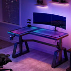 EUREKA ERGONOMIC GTG-L60 Pro, bureau de jeu assis-debout avec plateau en verre 60x23