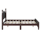 Set Letto 3 Pezzi in Legno Queen/Full Size con Design Retrò e 2 Comodini