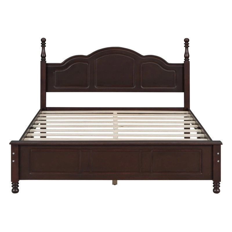 Set Letto 3 Pezzi in Legno Queen/Full Size con Design Retrò e 2 Comodini