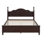 Set Letto 3 Pezzi in Legno Queen/Full Size con Design Retrò e 2 Comodini