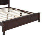 Set Letto 3 Pezzi in Legno Queen/Full Size con Design Retrò e 2 Comodini