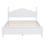Set Letto 3 Pezzi in Legno Queen/Full Size con Design Retrò e 2 Comodini