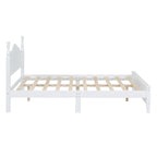 Set Letto 3 Pezzi in Legno Queen/Full Size con Design Retrò e 2 Comodini