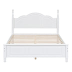 Set Letto 3 Pezzi in Legno Queen/Full Size con Design Retrò e 2 Comodini