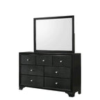 Ensemble de chambre à coucher Nathalie 4 pièces avec panneaux capitonnés en tissu noir et éclairage LED