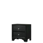 Ensemble de chambre à coucher Nathalie 4 pièces avec panneaux capitonnés en tissu noir et éclairage LED
