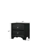 Ensemble de chambre à coucher Nathalie 4 pièces avec panneaux capitonnés en tissu noir et éclairage LED