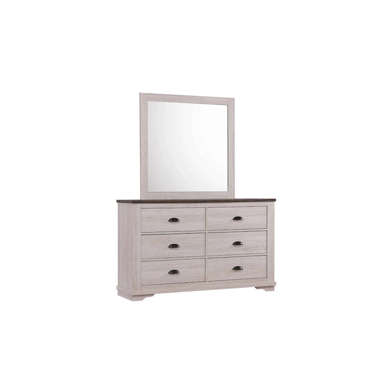 Ensemble de chambre à coucher rustique Marilyne 6 pièces gris craie style traîneau