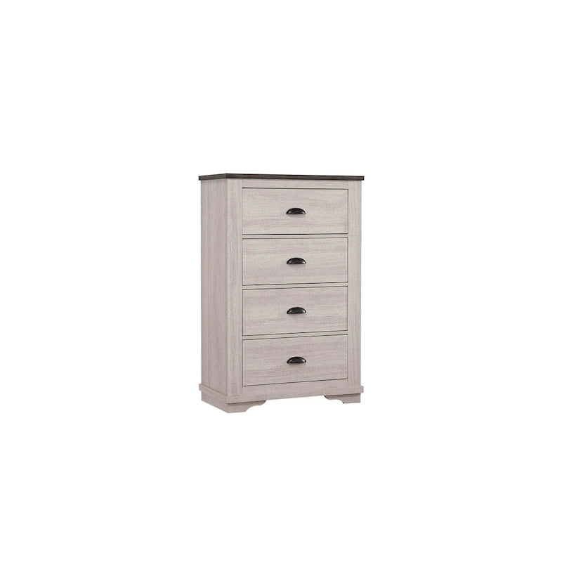 Ensemble de chambre à coucher rustique Marilyne 6 pièces gris craie style traîneau
