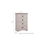 Ensemble de chambre à coucher rustique Marilyne 6 pièces gris craie style traîneau