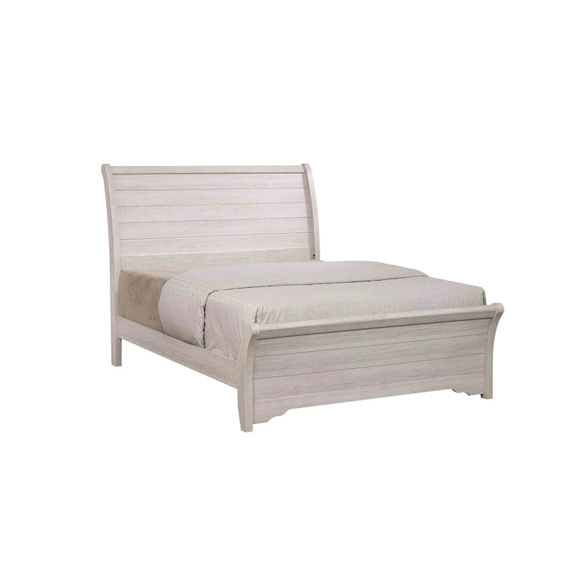 Ensemble de chambre à coucher rustique Marilyne 6 pièces gris craie style traîneau