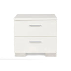 Ensemble de chambre à coucher 4 pièces New Classic Furniture Vexa blanc laqué brillant avec table de chevet