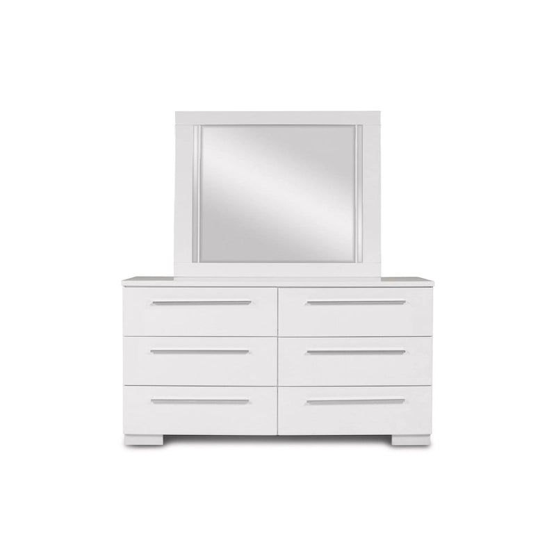 Ensemble de chambre à coucher 4 pièces New Classic Furniture Vexa blanc laqué brillant avec table de chevet