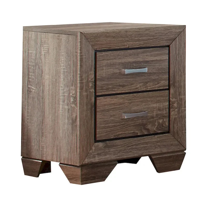 Ensemble de chambre à coucher 3 pièces Oatfield couleur taupe délavé avec commode et rangement