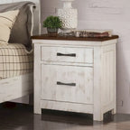 Ensemble de chambre à coucher 3 pièces en pin blanc Ynez Farmhouse avec port USB par Furniture of America