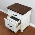 Ensemble de chambre à coucher 3 pièces en pin blanc Ynez Farmhouse avec port USB par Furniture of America