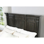 Lit, commode, miroir et deux tables de chevet en bois finition noyer foncé vieilli Farson de Roundhill Furniture