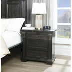 Lit, commode, miroir et deux tables de chevet en bois finition noyer foncé vieilli Farson de Roundhill Furniture