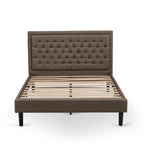 Ensemble de lit Queen Size East West Furniture - Cadre de lit, tête de lit marron, petite table de chevet - Pieds à finition noire ((Options de table de chevet)