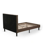 Ensemble de lit Queen Size East West Furniture - Cadre de lit, tête de lit marron, petite table de chevet - Pieds à finition noire ((Options de table de chevet)
