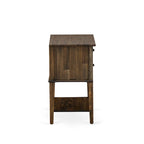 Ensemble de lit Queen Size East West Furniture - Cadre de lit, tête de lit marron, petite table de chevet - Pieds à finition noire ((Options de table de chevet)