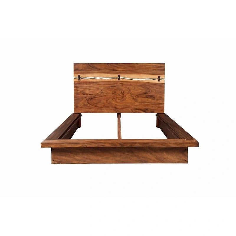 Ensemble de chambre à coucher plateforme 6 pièces Capistrano en noyer fumé