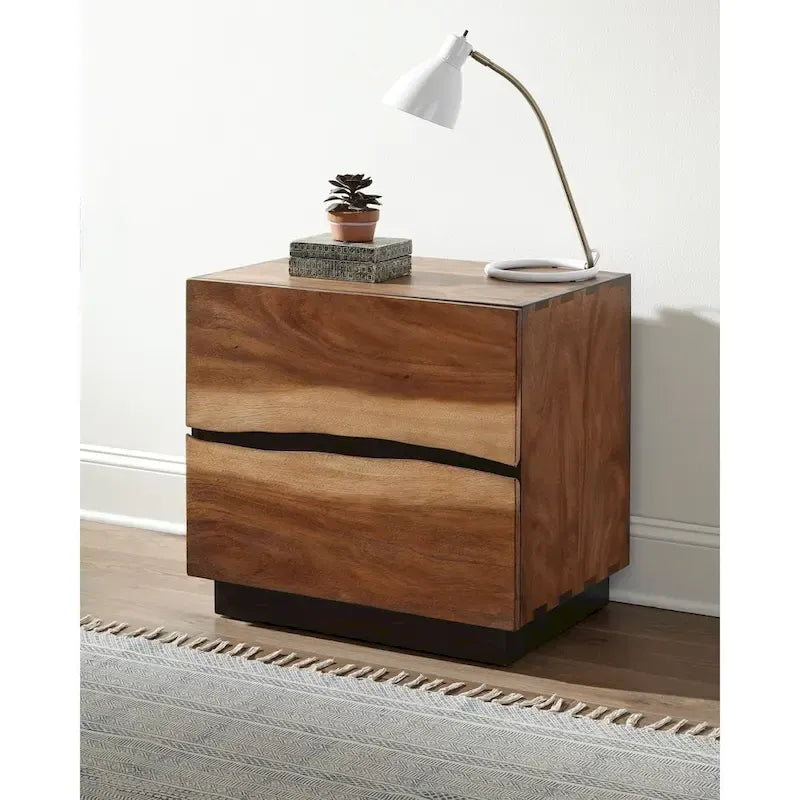 Ensemble de chambre à coucher plateforme 6 pièces Capistrano en noyer fumé