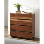 Ensemble de chambre à coucher plateforme 6 pièces Capistrano en noyer fumé