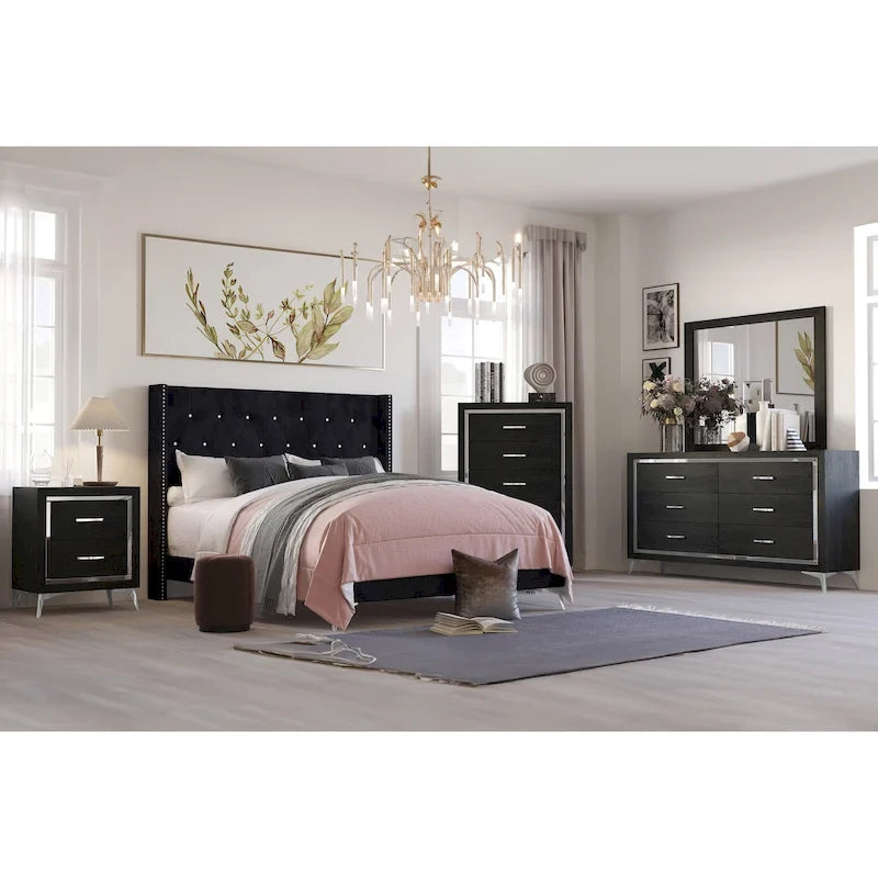 Ensemble de chambre à coucher 4 pièces Willits de New Classic Furniture avec table de chevet