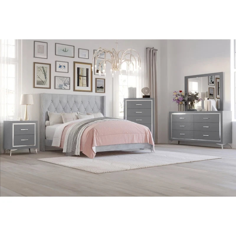 Ensemble de chambre à coucher 4 pièces Willits de New Classic Furniture avec table de chevet