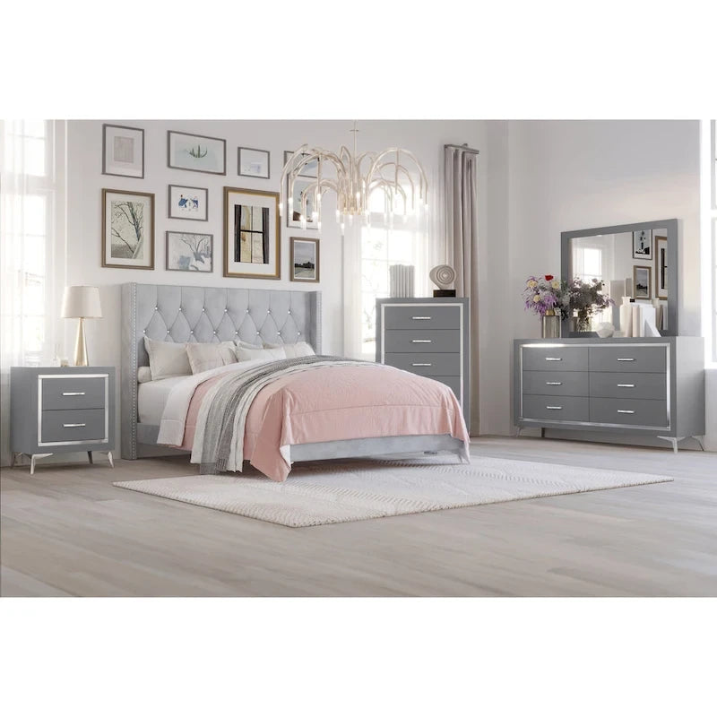 Ensemble de chambre à coucher 4 pièces Willits de New Classic Furniture avec table de chevet