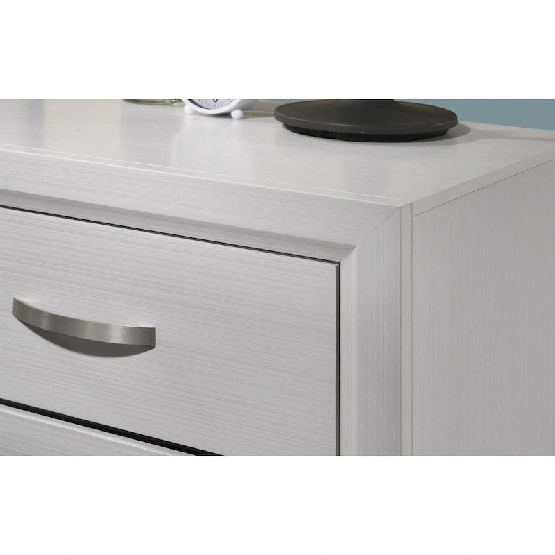 Ensemble de chambre à coucher 5 pièces Roundhill Furniture Stout Contemporary White Panel