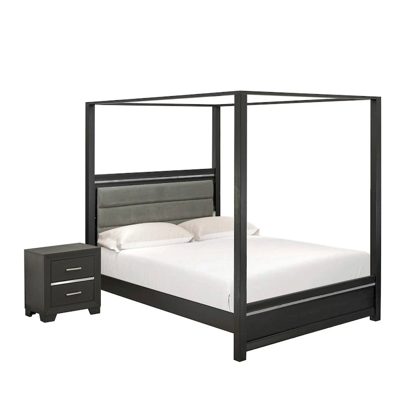 Ensemble de chambre à coucher East West Furniture Denali Queen Size avec tête de lit rembourrée (option de pièces)