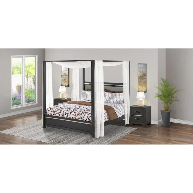 Ensemble de chambre à coucher East West Furniture Denali Queen Size avec tête de lit rembourrée (option de pièces)