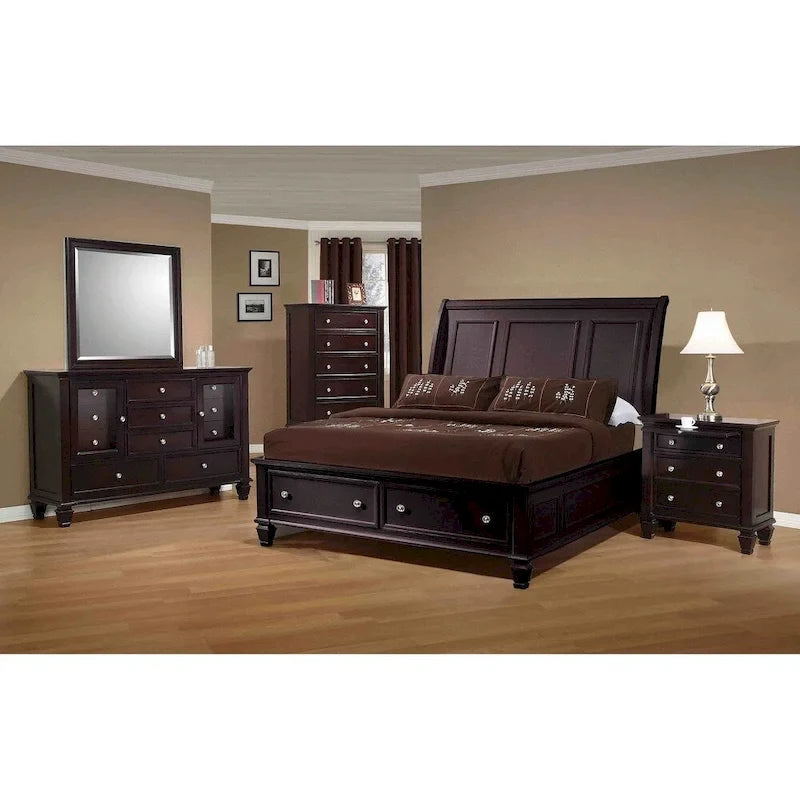 Ensemble de chambre à coucher Grace 3 pièces avec rangement et 2 tables de chevet