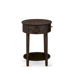 Ensemble de chambre à coucher 2 pièces East West Furniture - Cadre de lit avec tête de lit marron et 1 table de chevet en bois avec pieds noirs (taille de lit au choix)