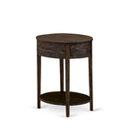 Ensemble de chambre à coucher 2 pièces East West Furniture - Cadre de lit avec tête de lit marron et 1 table de chevet en bois avec pieds noirs (taille de lit au choix)