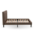 Ensemble de chambre à coucher 2 pièces East West Furniture - Cadre de lit avec tête de lit marron et 1 table de chevet en bois avec pieds noirs (taille de lit au choix)