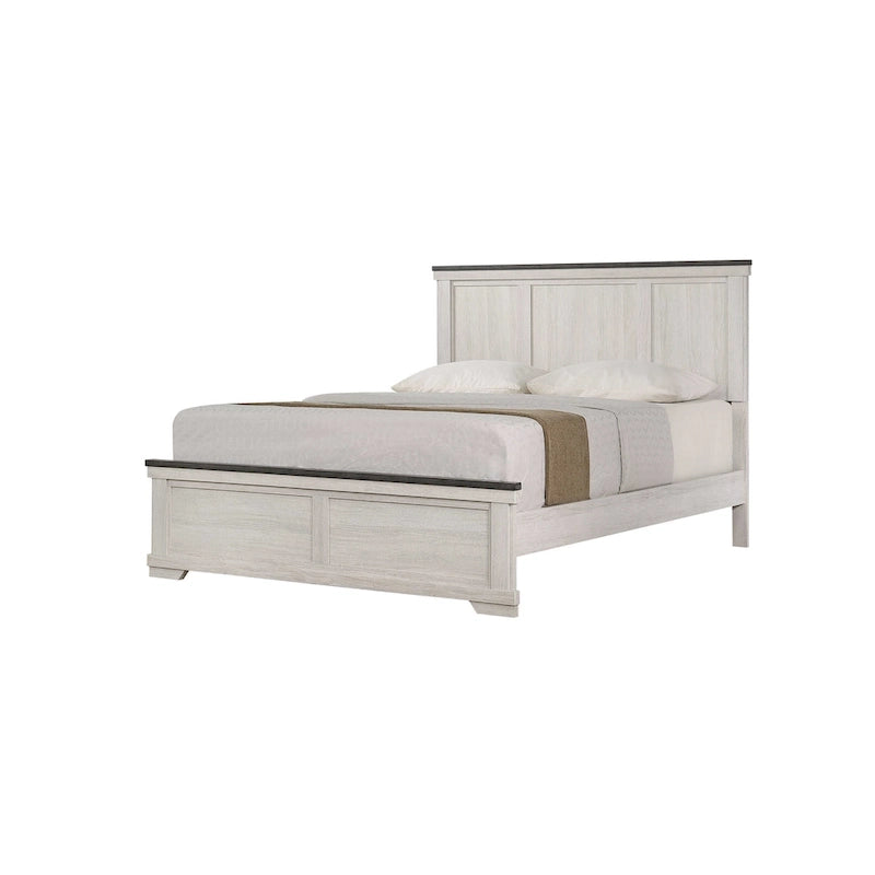 Ensemble de chambre à coucher Candra 6 pièces, panneaux crème et marron
